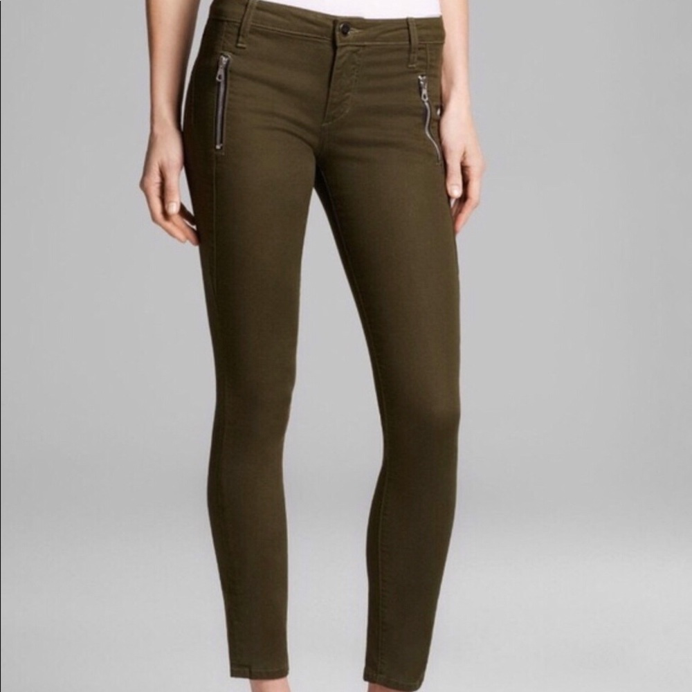 Joe’s Jeans Olive Rollin Zip Pocket Skinny Jeans